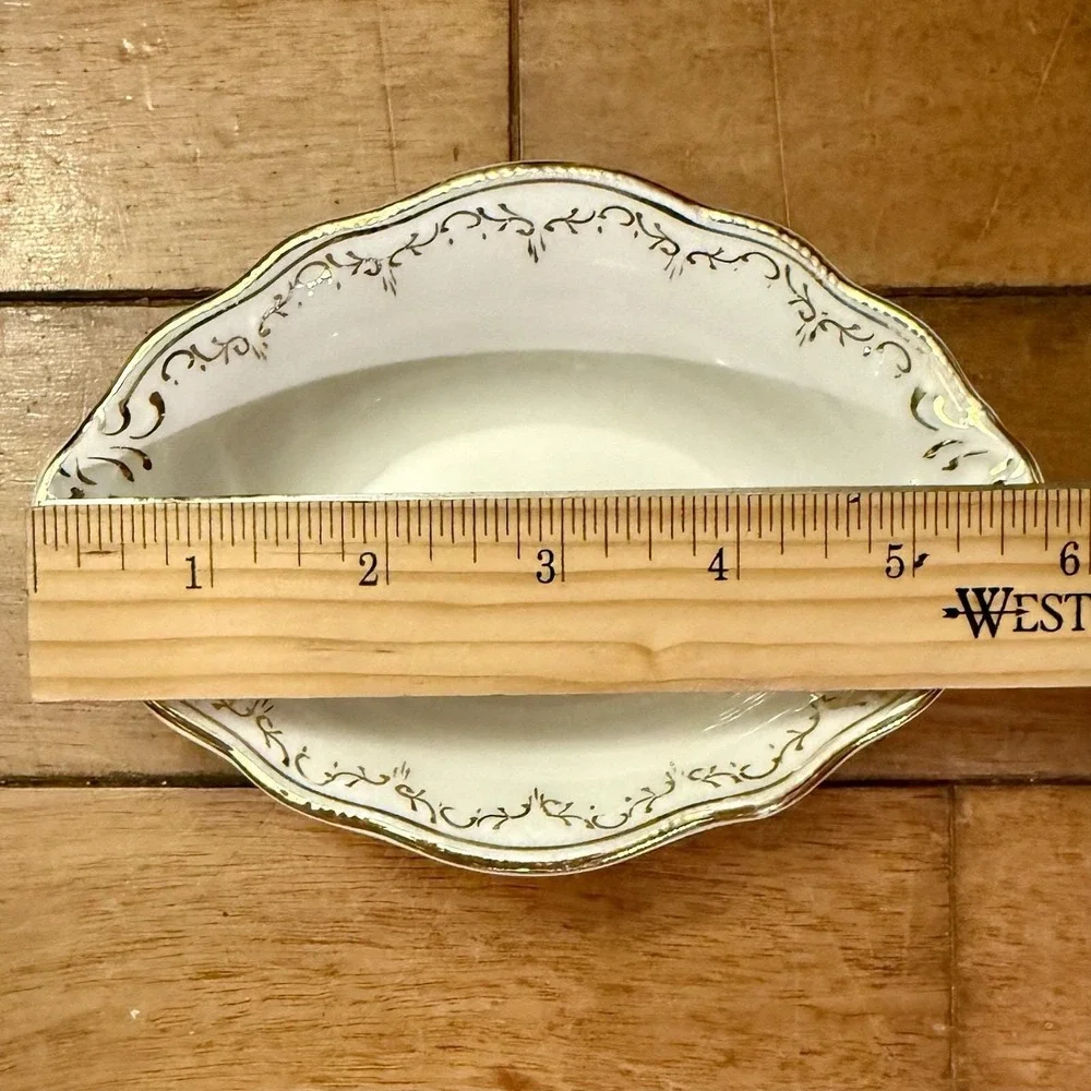 10pc VTG Antique W H Grindley White Scallop Gold China Serving Bowl‎ Set England